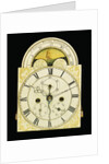 Detail of a federal mahogany dwarf tall-case clock by Joshua Wilder