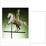 An extremely rare and important molded copper and zinc worse and rider weathervane by Anonymous