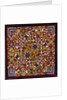 A crazy quilt pattern coverlet by Anonymous