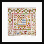 American pieced and appliqued cotton quilted coverlet by Anonymous