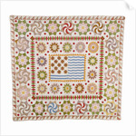 American pieced and appliqued cotton quilted coverlet by Anonymous