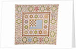 American pieced and appliqued cotton quilted coverlet by Anonymous