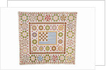 American pieced and appliqued cotton quilted coverlet by Anonymous