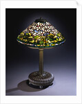 Tiffany Studios 'Cyclamen' leaded glass and bronze table lamp by Anonymous