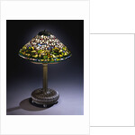 Tiffany Studios 'Cyclamen' leaded glass and bronze table lamp by Anonymous
