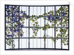 Tiffany Studios 'Clematis' leaded glass three-sectioned skylight by Anonymous