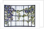 Tiffany Studios 'Clematis' leaded glass three-sectioned skylight by Anonymous