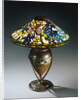 Tiffany Studios 'Clematis' leaded glass and bronze table lamp by Anonymous