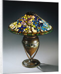 Tiffany Studios 'Clematis' leaded glass and bronze table lamp by Anonymous