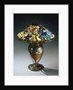 Tiffany Studios 'Clematis' leaded glass and bronze table lamp by Anonymous