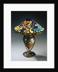Tiffany Studios 'Clematis' leaded glass and bronze table lamp by Anonymous