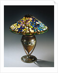 Tiffany Studios 'Clematis' leaded glass and bronze table lamp by Anonymous