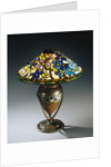 Tiffany Studios 'Clematis' leaded glass and bronze table lamp by Anonymous