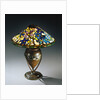 Tiffany Studios 'Clematis' leaded glass and bronze table lamp by Anonymous