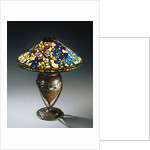 Tiffany Studios 'Clematis' leaded glass and bronze table lamp by Anonymous