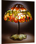 Tiffany Studios leaded glass, bronze and mosaic 'Lotus' lamp by Anonymous