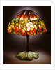 Tiffany Studios leaded glass, bronze and mosaic 'Lotus' lamp by Anonymous