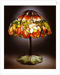 Tiffany Studios leaded glass, bronze and mosaic 'Lotus' lamp by Anonymous