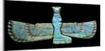 An Egyptian turquoise glazed composition pectorial in the form of a winged Isis by Anonymous