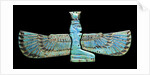 An Egyptian turquoise glazed composition pectorial in the form of a winged Isis by Anonymous