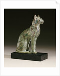 An Egyptian bronze figure of a cat by Anonymous