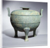 A rare large archaic bronze tripod vessel and cover 'Ding' by Anonymous