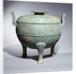A rare large archaic bronze tripod vessel and cover 'Ding' by Anonymous