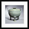 A rare large archaic bronze tripod vessel and cover 'Ding' by Anonymous