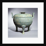 A rare large archaic bronze tripod vessel and cover 'Ding' by Anonymous