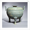 A rare large archaic bronze tripod vessel and cover 'Ding' by Anonymous