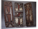 Three Mountain Ok shields of rectangular form by Anonymous