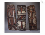 Three Mountain Ok shields of rectangular form by Anonymous