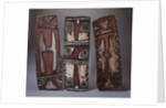 Three Mountain Ok shields of rectangular form by Anonymous
