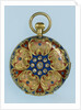 A Swiss gold, enamel and jewelled hunter-cased Jacquemart repeating watch by Anonymous