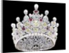An extraordinary coloured diamond, diamond, natural pearl and ruby crown, mounted in platinum by Anonymous