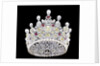 An extraordinary coloured diamond, diamond, natural pearl and ruby crown, mounted in platinum by Anonymous