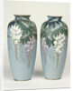 A pair of cloisonne baluster vases depicting wisteria by Anonymous