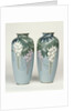 A pair of cloisonne baluster vases depicting wisteria by Anonymous