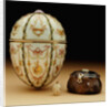 Faberge Kelch Bonbonniere egg pictured with its surprises by Anonymous