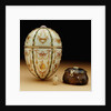 Faberge Kelch Bonbonniere egg pictured with its surprises by Anonymous