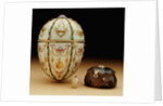 Faberge Kelch Bonbonniere egg pictured with its surprises by Anonymous