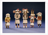 Five Hopi cottonwood Kachina dolls by Anonymous