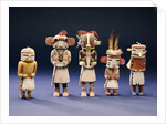 Five Hopi cottonwood Kachina dolls by Anonymous