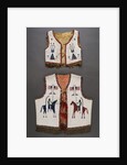 A Plains beaded hide child's vest and a Sioux pictorial beaded vest by Anonymous