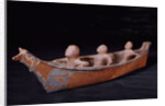 A Makah hunting canoe model by Anonymous
