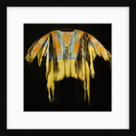 A Southern Cheyenne quilled and fringed hide warrior's shirt by Anonymous