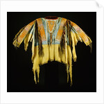 A Southern Cheyenne quilled and fringed hide warrior's shirt by Anonymous