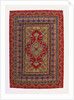 A hanging of red wool facecloth applied and embroidered with a Floral ogival medallion of pale green wool by Anonymous