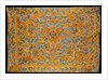 Chinese Kang cover of yellow facecloth, with five dragons in gilt thread among clouds by Anonymous