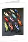 A group of CIJ clockwork painted tinplate Alfa Romeo P2 racing cars, late 1920s by Anonymous